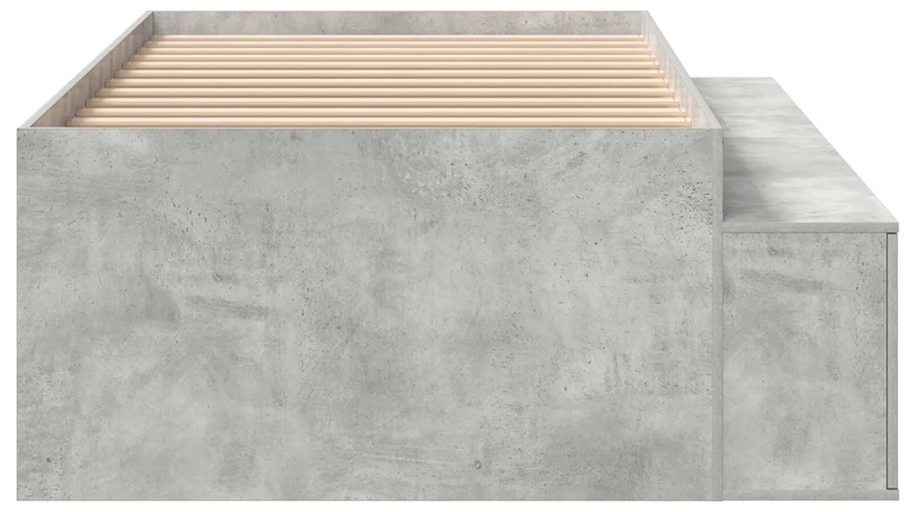 Estrutura de Cama com Armazenamento Cinza Concreto 90x190 cm