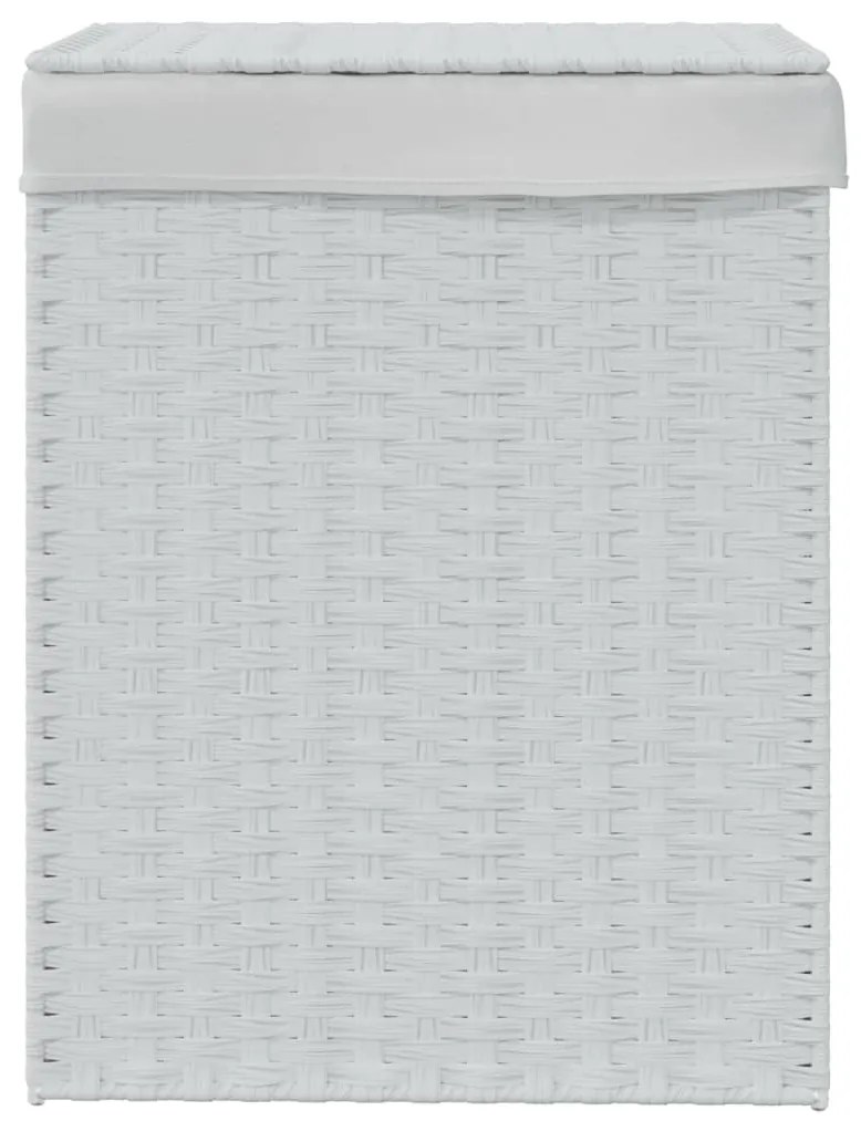 Cesto para roupa suja com tampa 46x33x60 cm vime PE branco