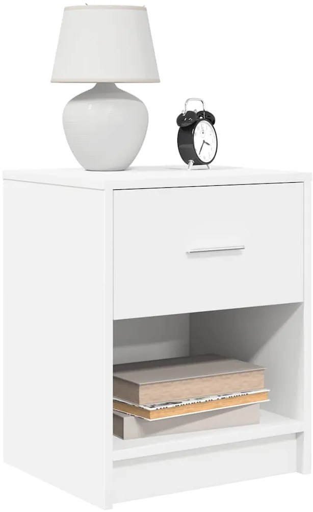 Mesas de cabeceira 2 pcs com gaveta 40x34x50 cm branco
