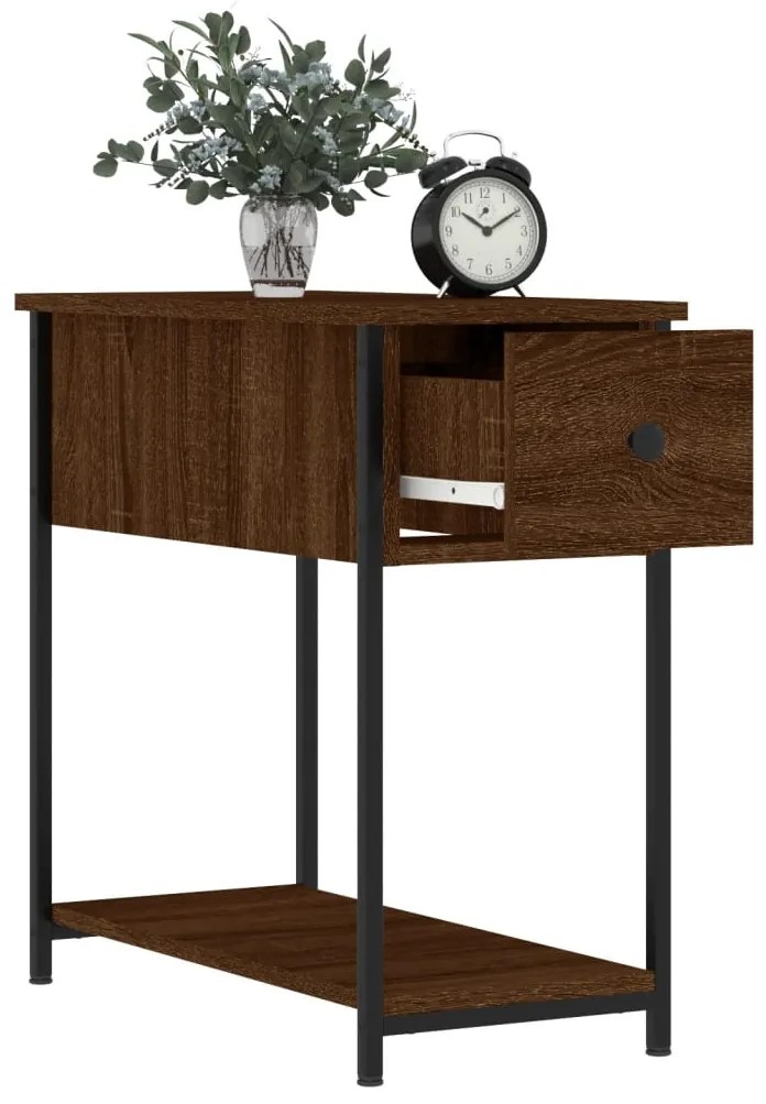 Mesa de cabeceira derivados de madeira carvalho castanho
