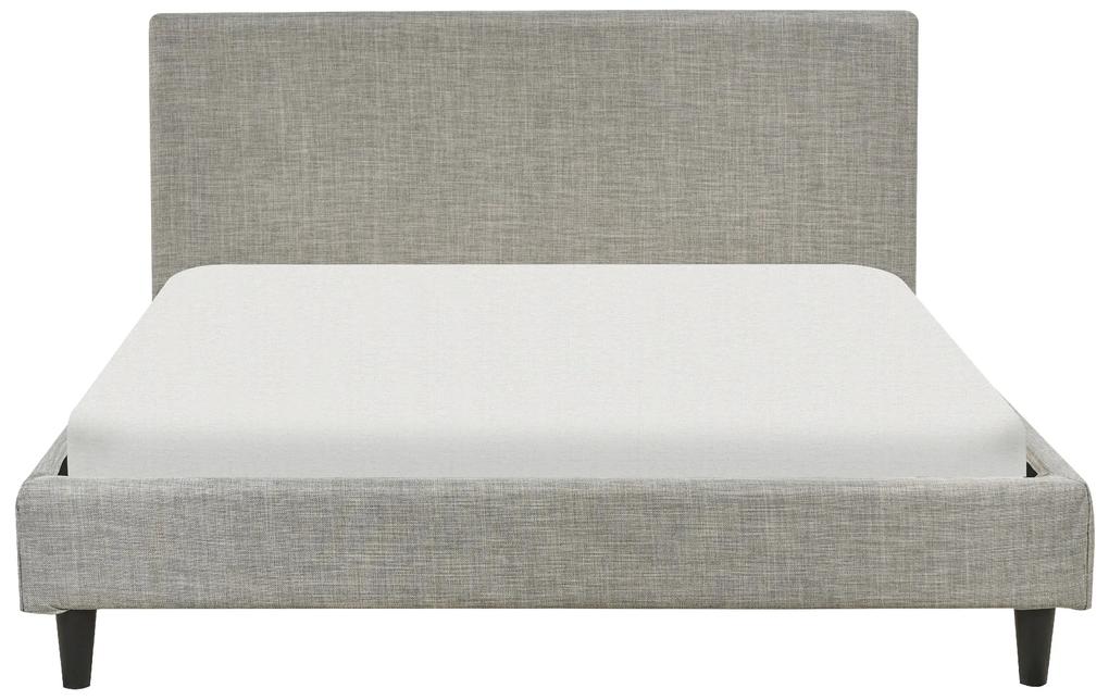 Cama de casal em tecido cinzento claro 140 x 200 cm FITOU Beliani