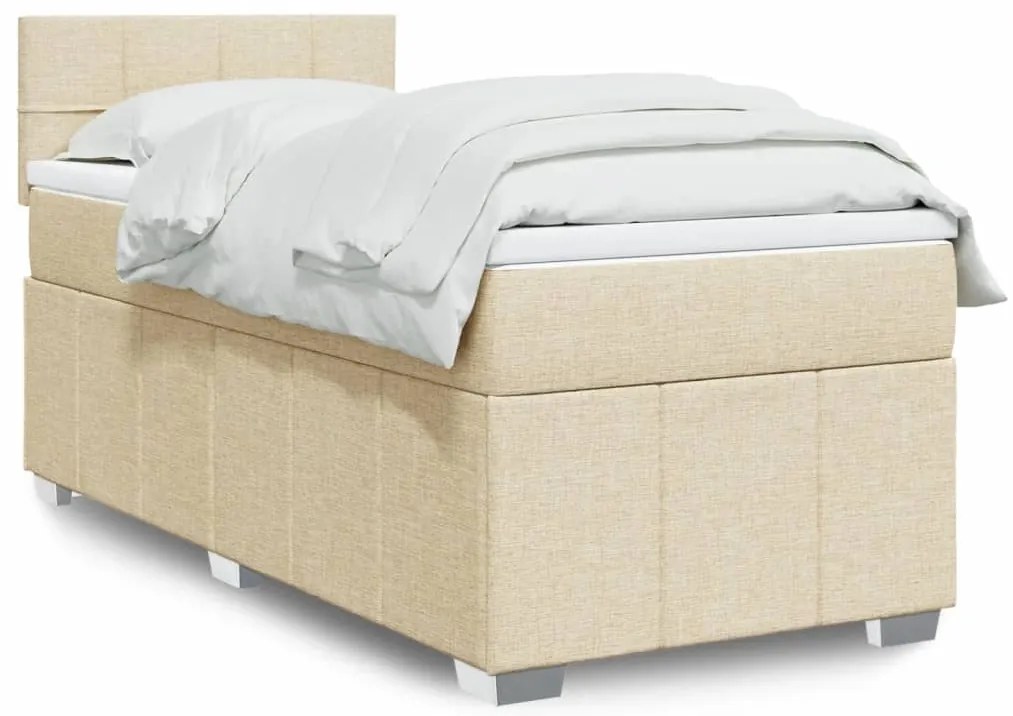 Cama com molas/colchão 90x200 cm tecido cor crème