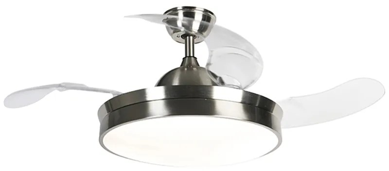 Ventilador de teto aço incl. LED e controle remoto - Xiro Moderno