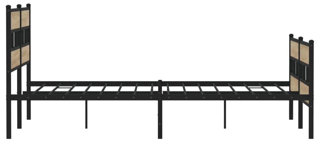 Estrutura de cama sem colchão 183x213cm metal carvalho sonoma
