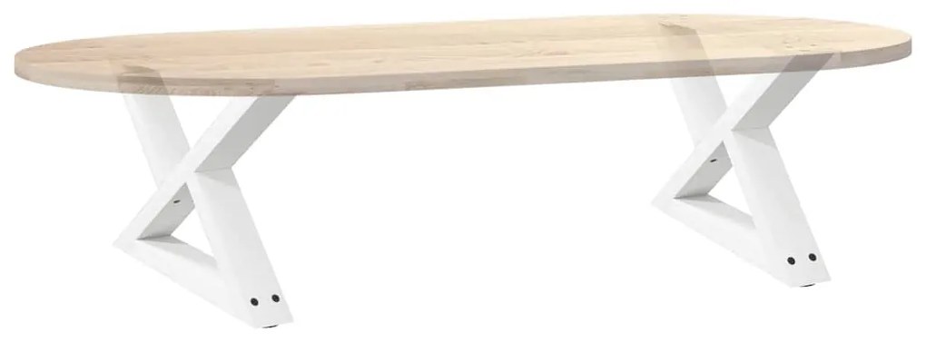 Pés para mesa de centro 2 peças, branco, 50x(30-31,3) cm, aço