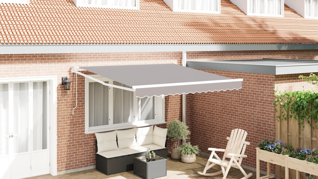 vidaXL Toldo Retrátil Automático Cinza Claro 300x250 cm