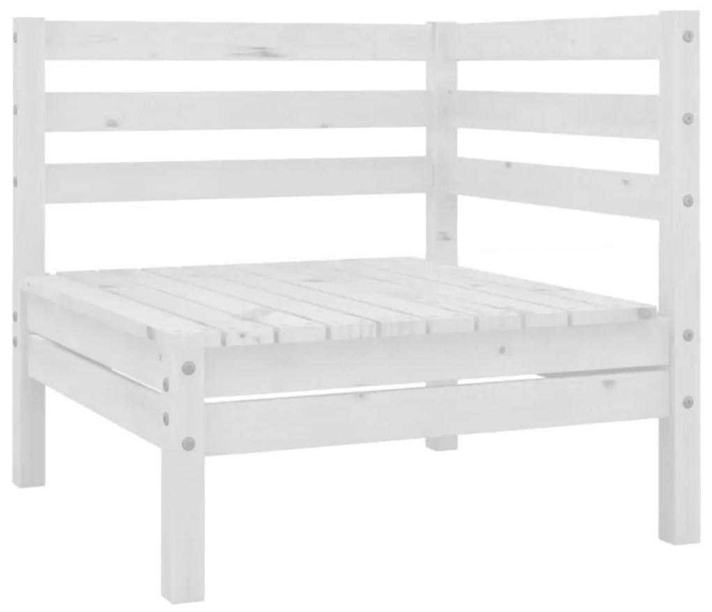 4 pcs conjunto lounge de jardim pinho maciço branco