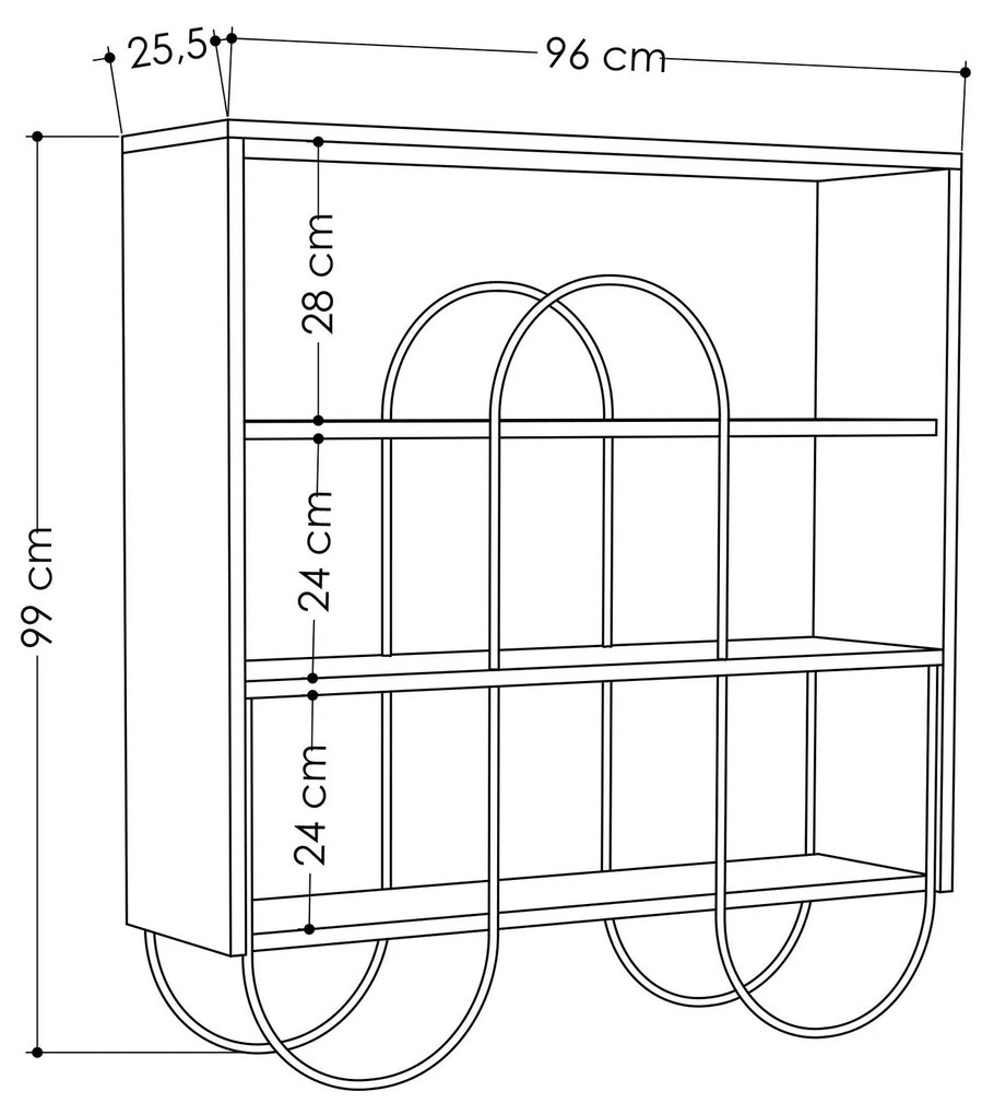 Console Norfolk – Castanho Escuro – 96x99x25,5 cm