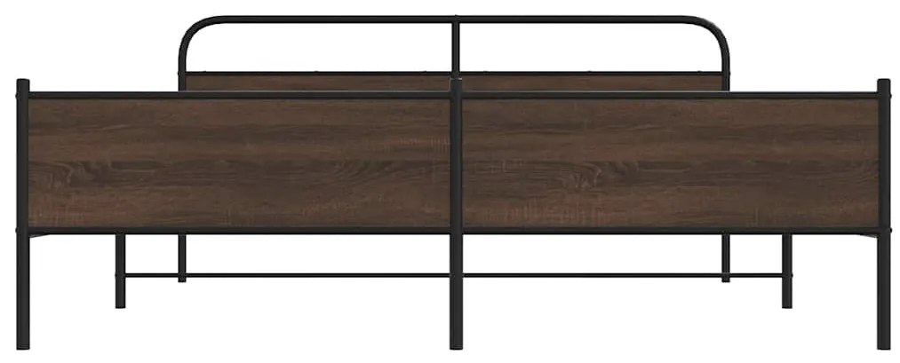 Estrutura cama sem colchão 200x200cm metal carvalho castanho