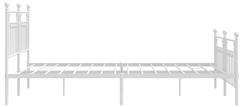 Estrutura de cama com cabeceira e pés 183x213 cm metal branco