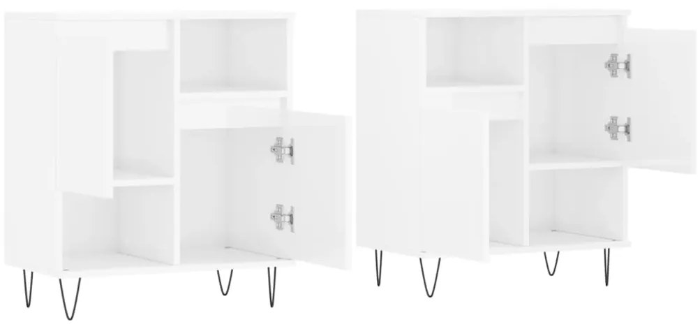 Aparadores 2 pcs derivados de madeira branco brilhante