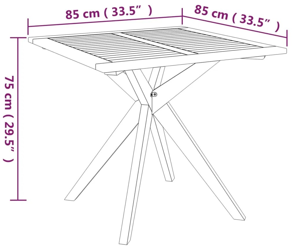 5 pcs conjunto de jantar para jardim madeira de acácia maciça