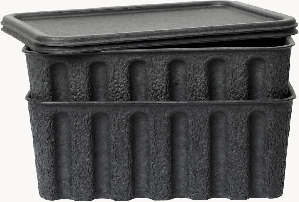 Caixas em polpa de papel Pulp, P 30 cm, conjunto de 2