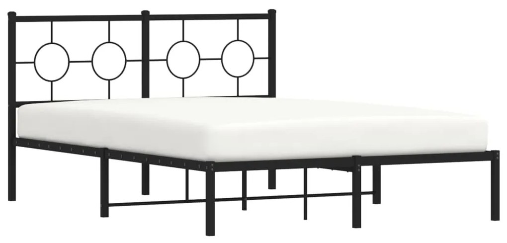 Estrutura de cama com cabeceira 135x190 cm metal preto