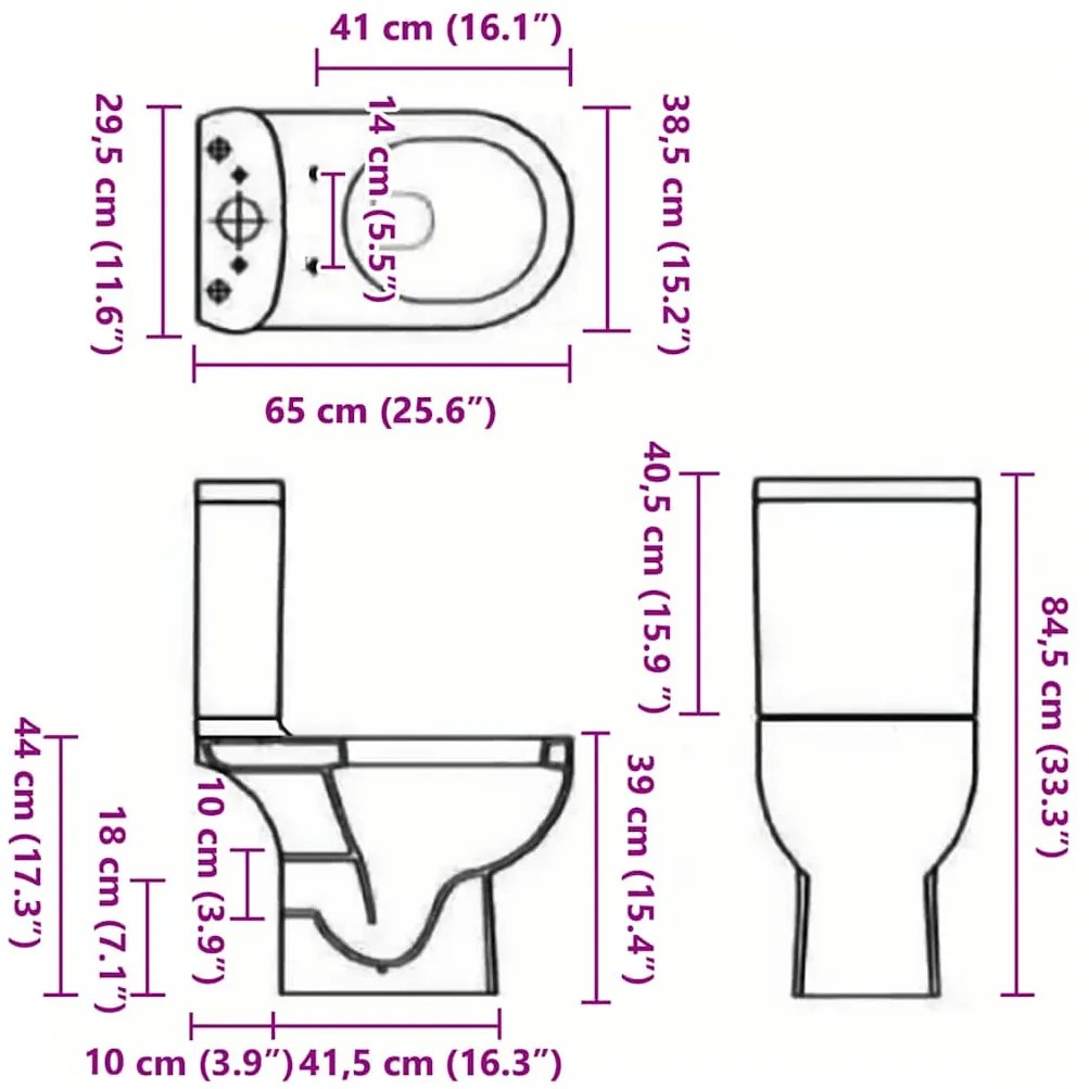 Sanita WC redonda cerâmica c/ descarga água inferior preto