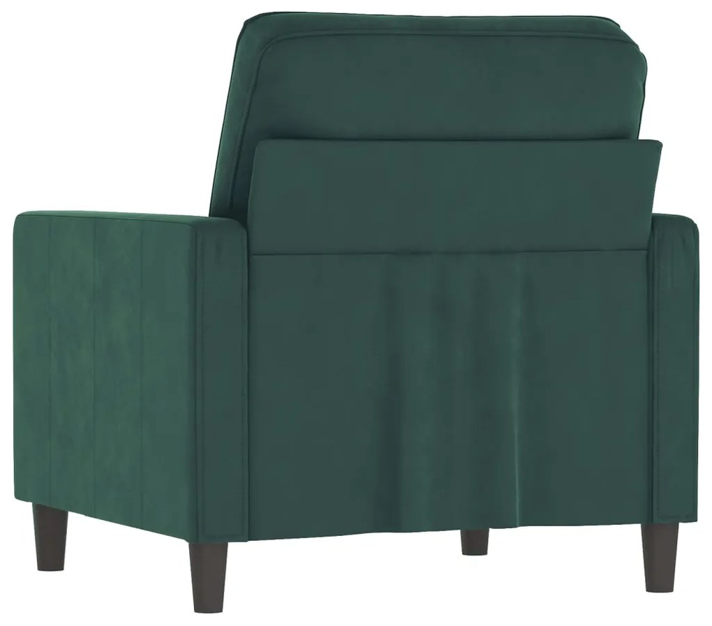 Poltrona 60 cm veludo verde-escuro