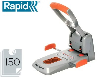 Furador Rapid Hdc150 Supreme Metalico/Abs Prata/Laranja Capacidade 150 Folhas