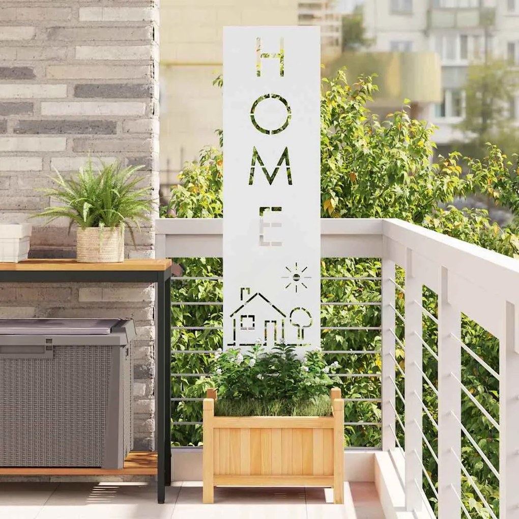 vidaXL Tela de Privacidade para Jardim Fretwork Branco 32 x 140 cm