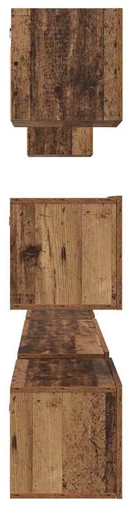 Conjunto de móvel de TV 8 pcs Madeira antiga 60 x 30 x 30 cm