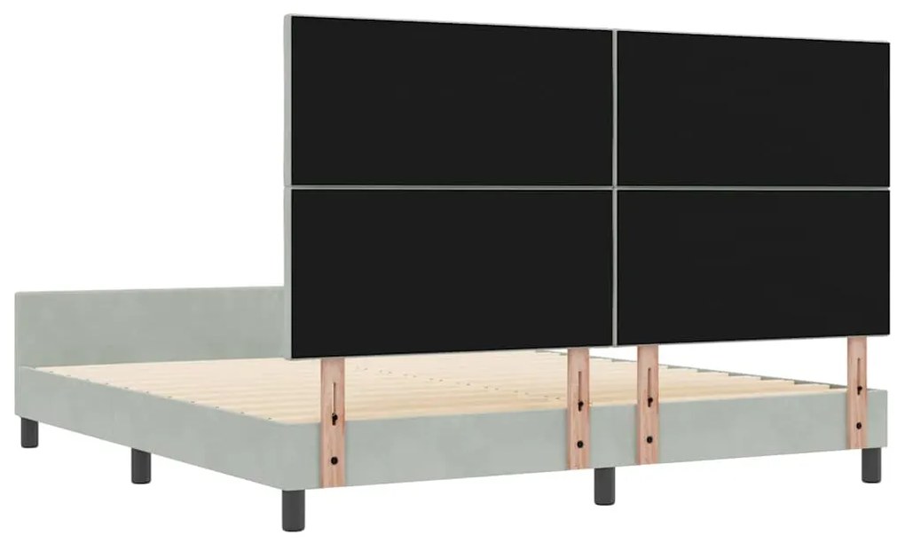 Cama vidaXL em Cinzento-claro - 180x200 cm Veludo