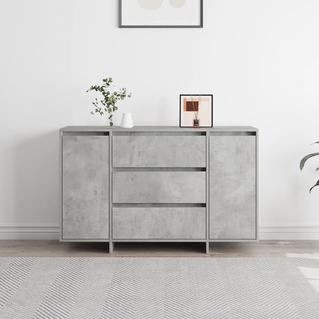 Sideboard Cinzento de Concreto 120x41x75 cm em Madeira Engenheirada