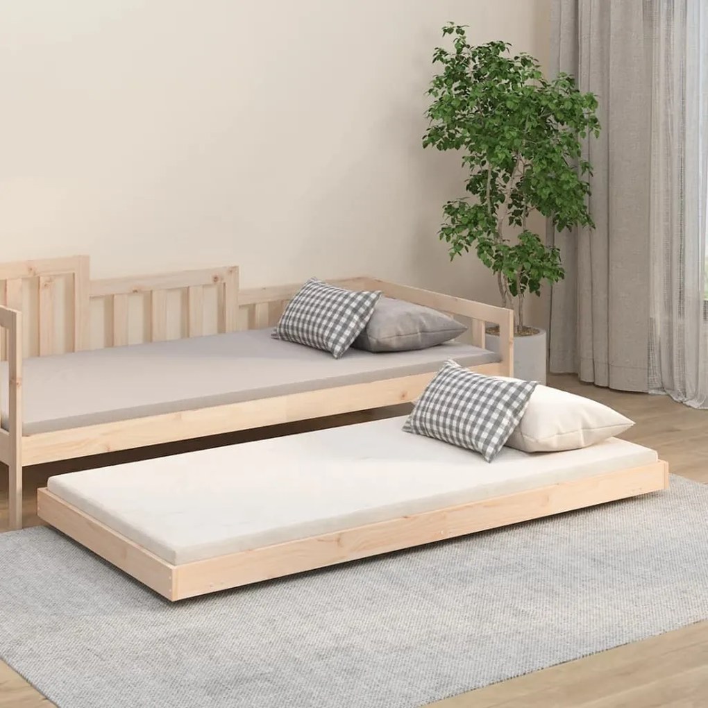 vidaXL Cama sem colchão 75x190 cm madeira de pinho maciça