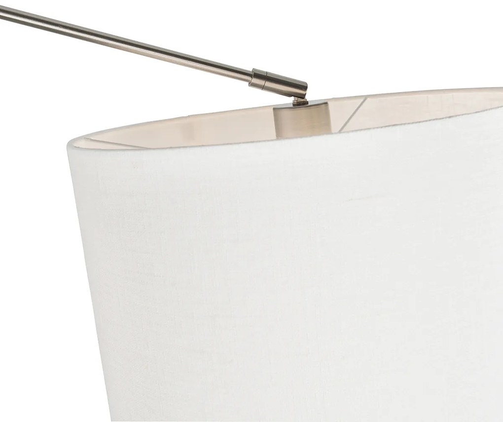 Candeeiro de suspensão em aço com abajur 35 cm branco ajustável 2 luzes - Blitz Moderno