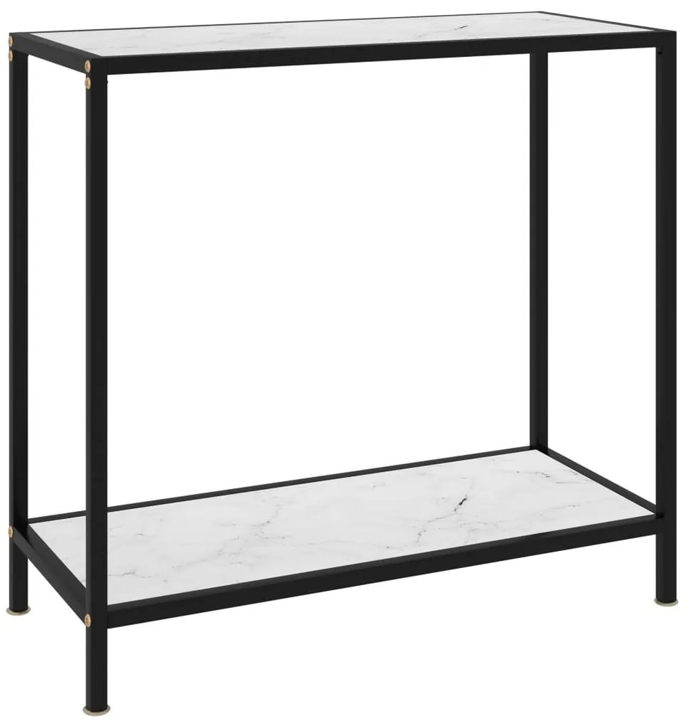 Mesa consola 80x35x75 cm vidro temperado branco