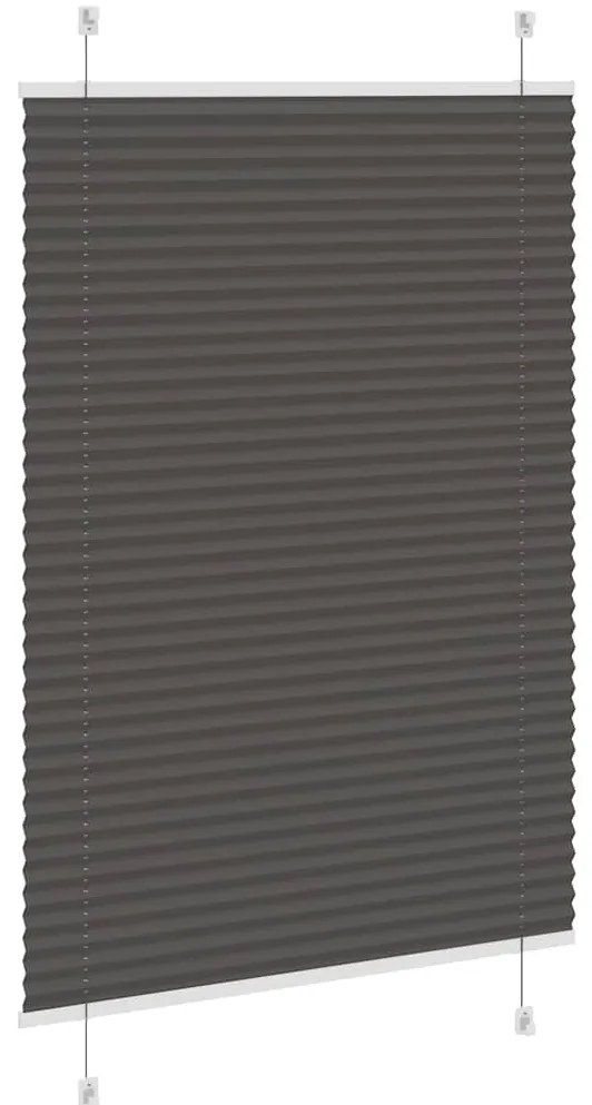 Preto Plissada Cega 95x100 cm Largura Tecido 94,4 cm Poliéster