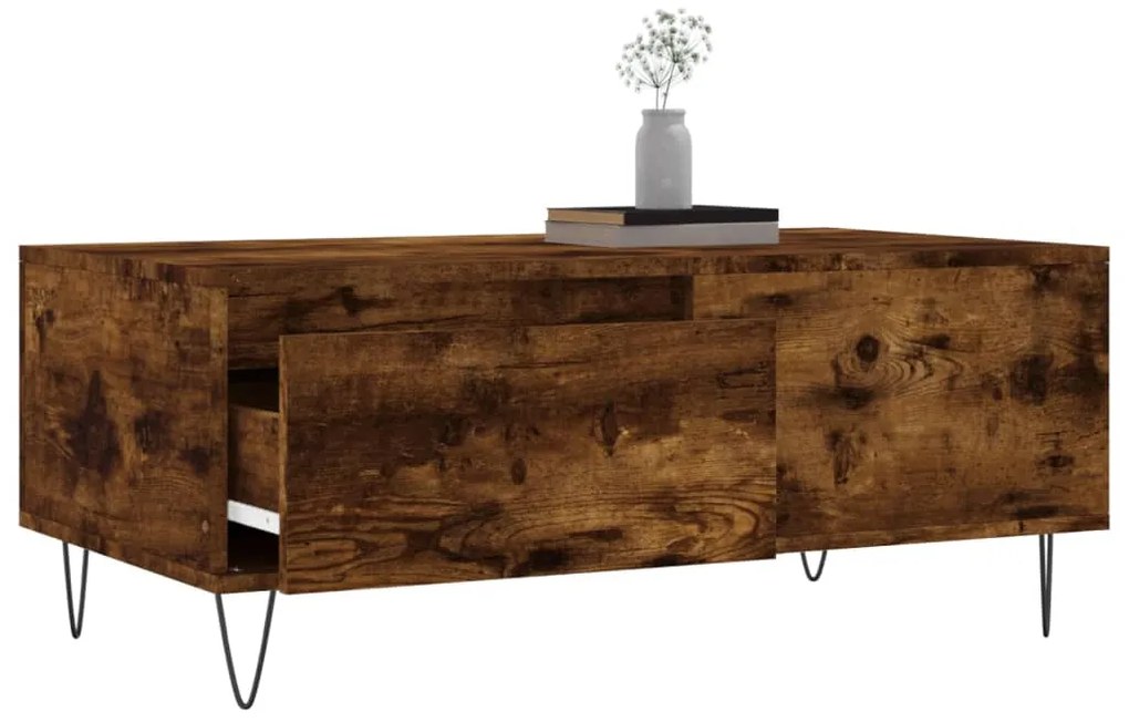 Mesa de centro 90x50x36,5 cm derivados madeira carvalho fumado