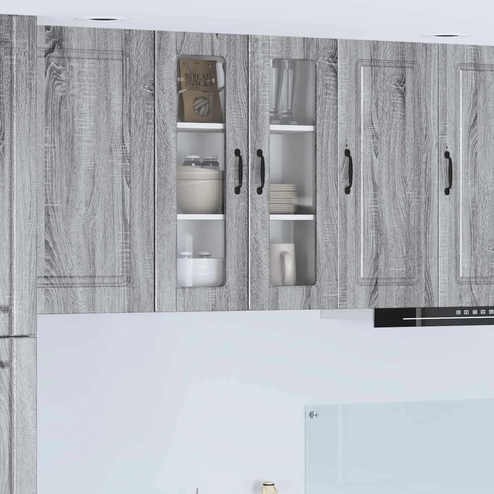 vidaXL Armário de Cozinha com prateleira Cinza Sonoma 60 x 31 x 80 cm