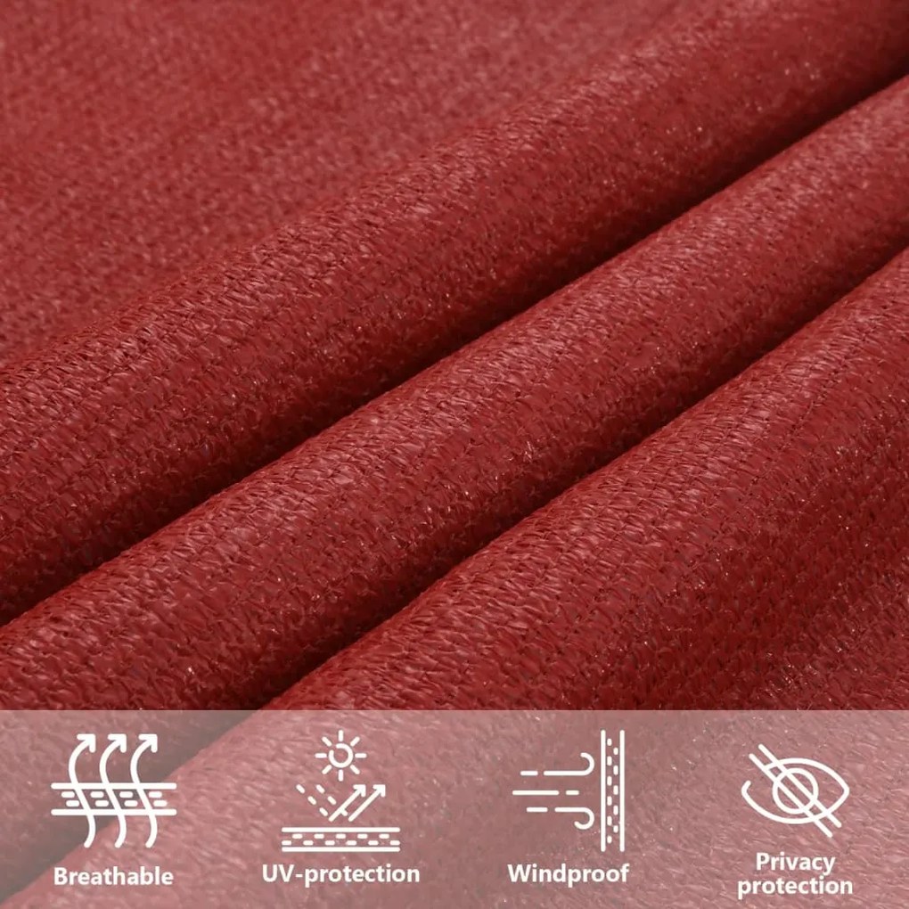 Para-sol estilo vela 160 g/m² 3/4x2 m PEAD vermelho