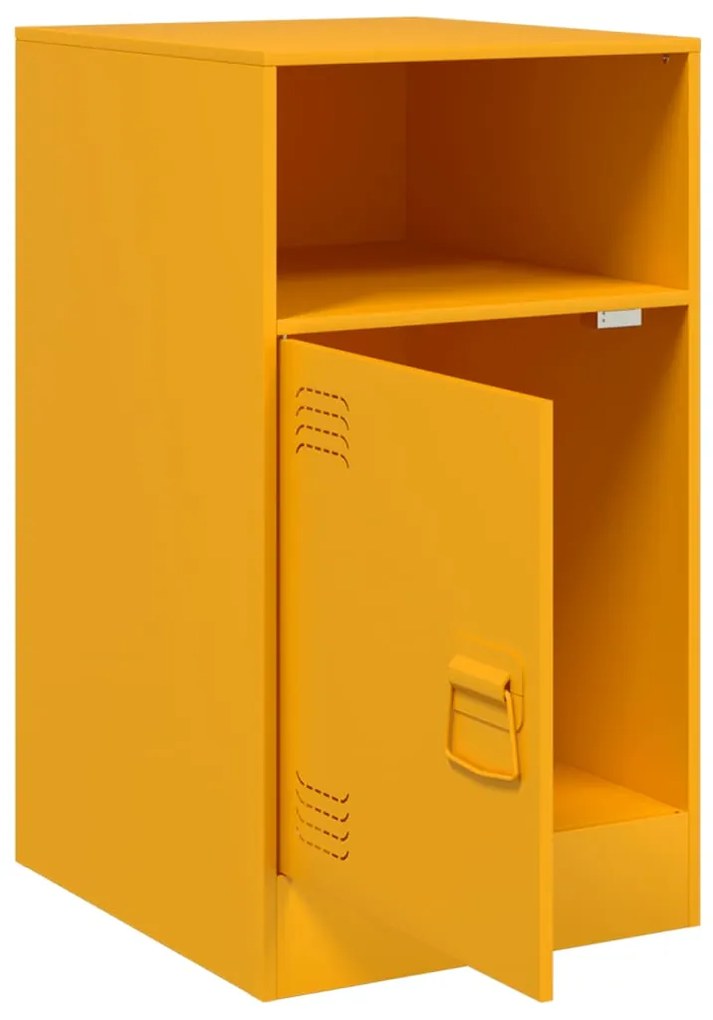 Mesas de cabeceira 2 pcs 34,5x39x62 cm aço amarelo mostarda