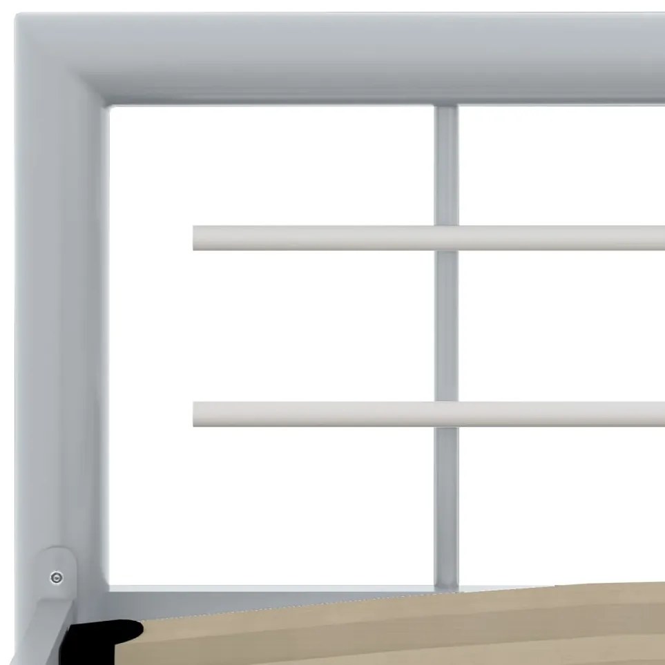 Estrutura de cama 90x200 cm metal cinzento e branco