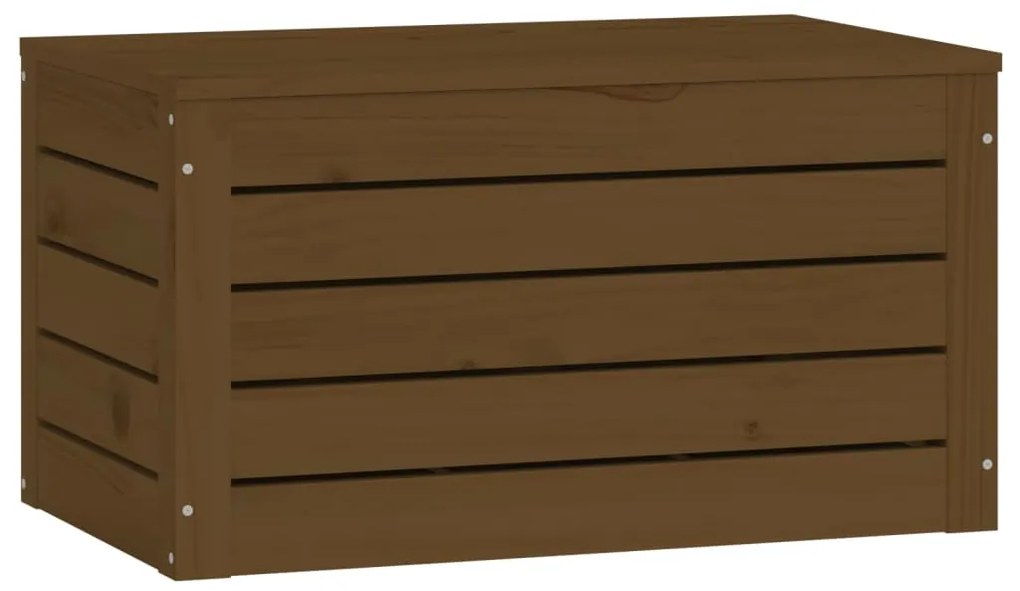 Caixa de arrumação 59,5x36,5x33cm madeira pinho maciça castanho