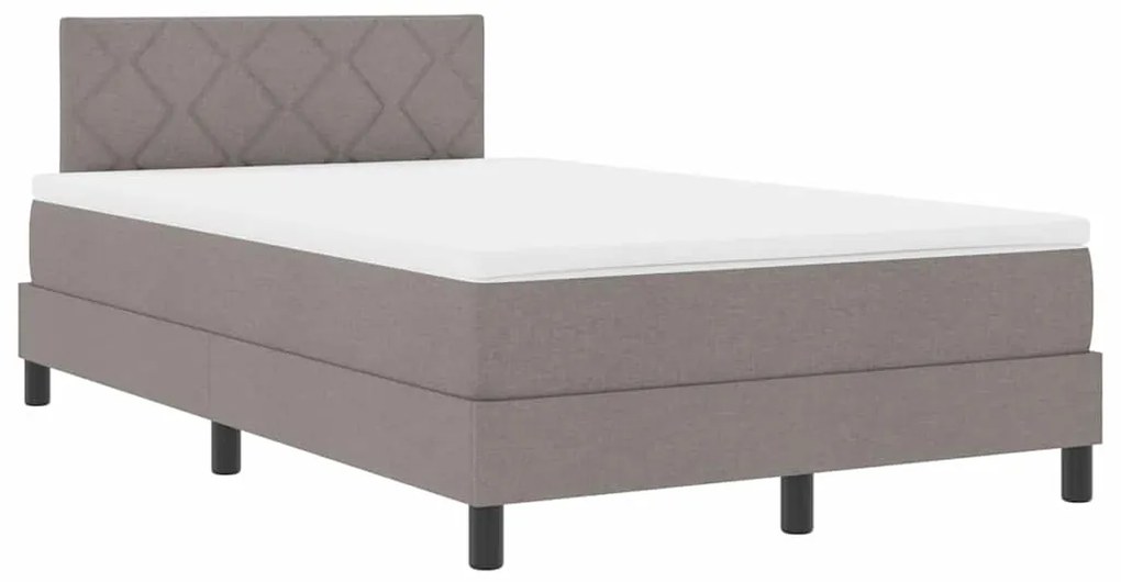 Cama Box com Colchão &amp; LED Taupe 120x190 cm Tecido