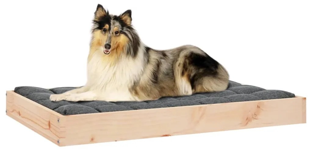 Cama para cães 91,5x64x9 cm madeira de pinho maciça
