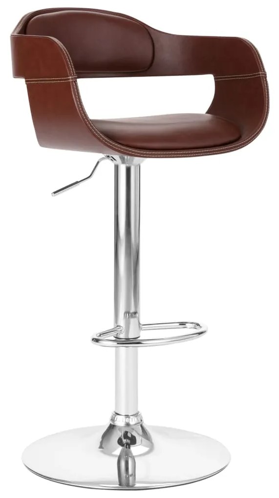 vidaXL Banco de bar couro artificial castanho