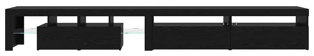 Armários de TV vidaXL 3 pcs com Luzes LED Carvalho Preto Madeira Engen