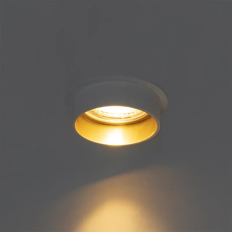 Foco embutido moderno branco com interior dourado - Insta Moderno