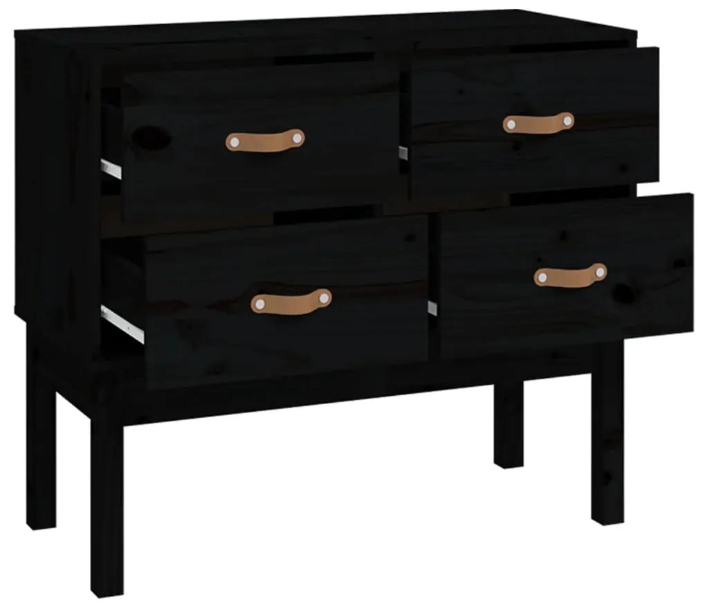 Mesa consola 90x40x78 cm madeira de pinho maciça preto