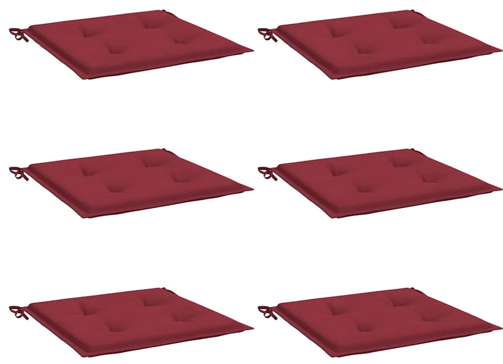 Almofadões p/ cadeiras jardim 6pcs tecido oxford vermelho tinto