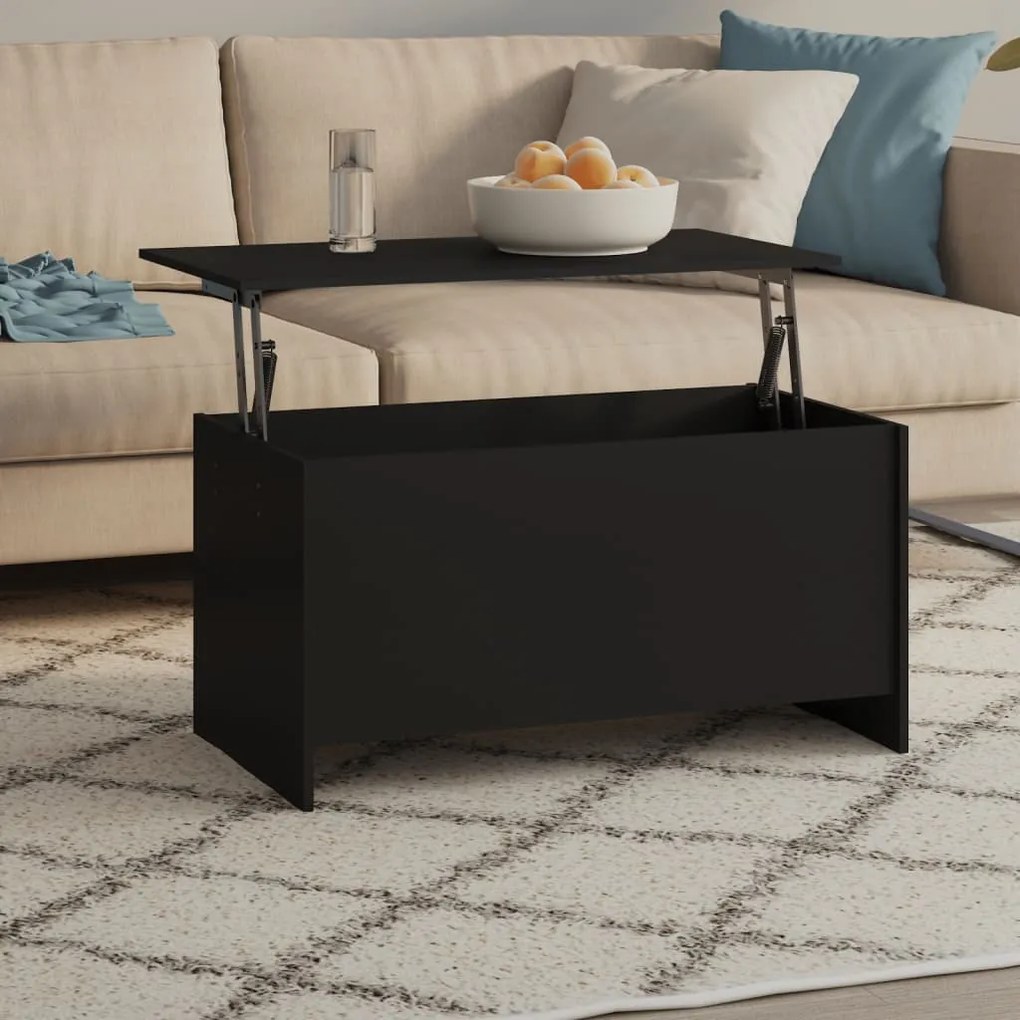 vidaXL Mesa de centro 102x55,5x52,5 cm madeira processada preto