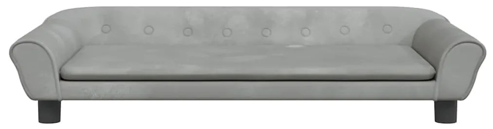Cama para cães 100x50x21 cm veludo cinzento-claro