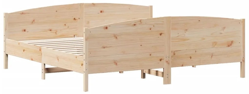 Cama sem colchão 200x200 cm madeira de pinho maciça