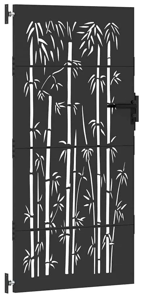 Portão de Jardim Preto 105 x 200 cm Aço com Revestimento em Pó