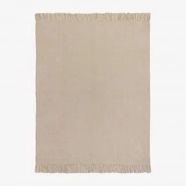 Manta Xadrez De Chenille Tirset Crema Linho - Sklum