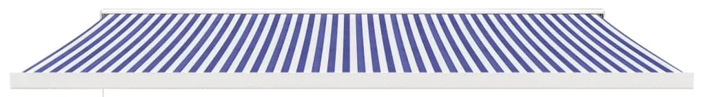 Toldo retrátil 5x3 m tecido e alumínio azul e branco