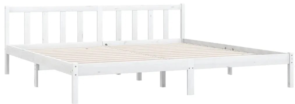 Estrutura de cama super king 180x200 cm pinho maciço branco