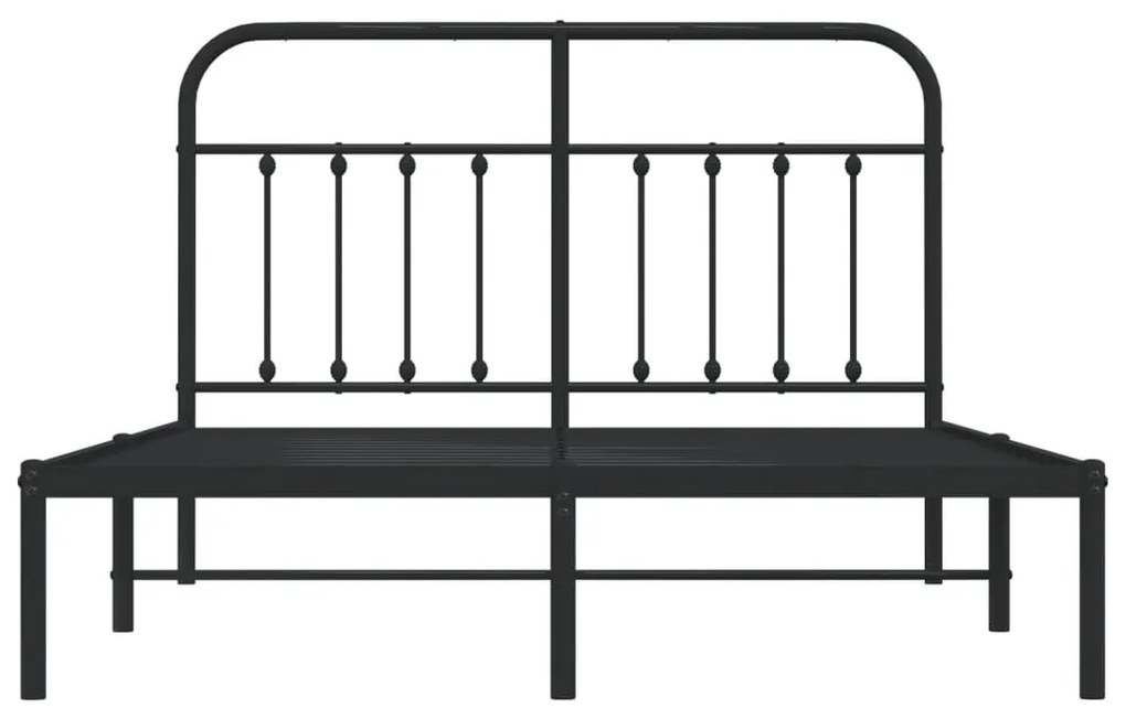 Estrutura de cama com cabeceira 135x190 cm metal preto